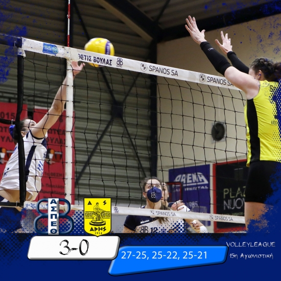 Volleyleague: Θέτις Βούλας - Άρης Θ. 3-0